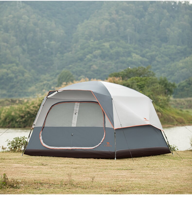 Cheap Goat Tents Golden Camel Outdoor 6 People Camping Tent Quick build Glass Pole Waterproof Sunshade Rainproof Family Tents Camping Suppies   